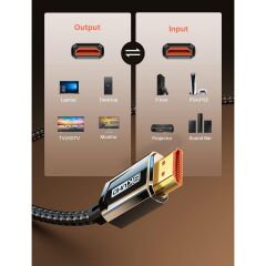 CV0046 5 Metre Çinko 8k HDMI Kablo 2.1 Kablo Ultra Yüksek Hızlı 48 Gbps, (8k @ 60Hz 4K @ 120Hz 144Hz) Earc HDR10 Hdcp 2.2 ve 2.3 3d, Ps5 / Ps4 / X-Box/uhdtv/blu-Ray ile Uyumlu