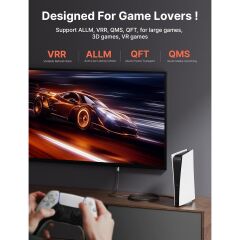 CV0046 5 Metre Çinko 8k HDMI Kablo 2.1 Kablo Ultra Yüksek Hızlı 48 Gbps, (8k @ 60Hz 4K @ 120Hz 144Hz) Earc HDR10 Hdcp 2.2 ve 2.3 3d, Ps5 / Ps4 / X-Box/uhdtv/blu-Ray ile Uyumlu