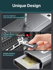 JSAUX 4K DisplayPort - HDMI Adaptör 2'li Paket, DP PC - HDMI Monitör Dönüştürücü Video UHD 2K@120Hz, 4K@30 DP - HDTV Erkek - Dişi Tek Yönlü Adaptör Dell, Lenovo, HP, GPU, AMD ile Uyumlu - Gri