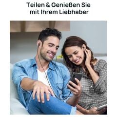 Type-C Jackı Kulaklık Ayırıcı Aux Adaptörü [28 Cm] USB C - Çift 3,5 mm Jak Ayırıcı Ses Y Kablosu iPhone 16/15 Pro Max Plus, Huawei P40, Galaxy S24 S23 S22 Ultra, Piksel Grisi ile Uyumlu CM0017