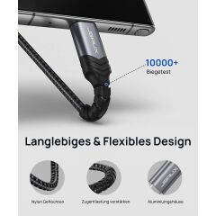 Type-C Jackı Kulaklık Ayırıcı Aux Adaptörü [28 Cm] USB C - Çift 3,5 mm Jak Ayırıcı Ses Y Kablosu iPhone 16/15 Pro Max Plus, Huawei P40, Galaxy S24 S23 S22 Ultra, Piksel Grisi ile Uyumlu CM0017