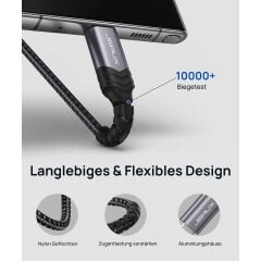 Type-C Jackı Kulaklık Ayırıcı Aux Adaptörü [28 Cm] USB C - Çift 3,5 mm Jak Ayırıcı Ses Y Kablosu iPhone 16/15 Pro Max Plus, Huawei P40, Galaxy S24 S23 S22 Ultra, Piksel Grisi ile Uyumlu CM0017