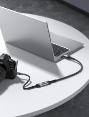 JSAUX Mikro HDMI - HDMI adaptörü, mikro HDMI erkek - HDMI 2.0 dişi kablo, 4K @60Hz HDR 3D Dolby 18Gbps, akıllı telefonlar, tabletler, kameralar ve diğer altın kaplama cihazlar için uyumlu - Gri