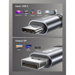 JSAUX CV0027 USB-C - DisplayPort Kablosu 2M