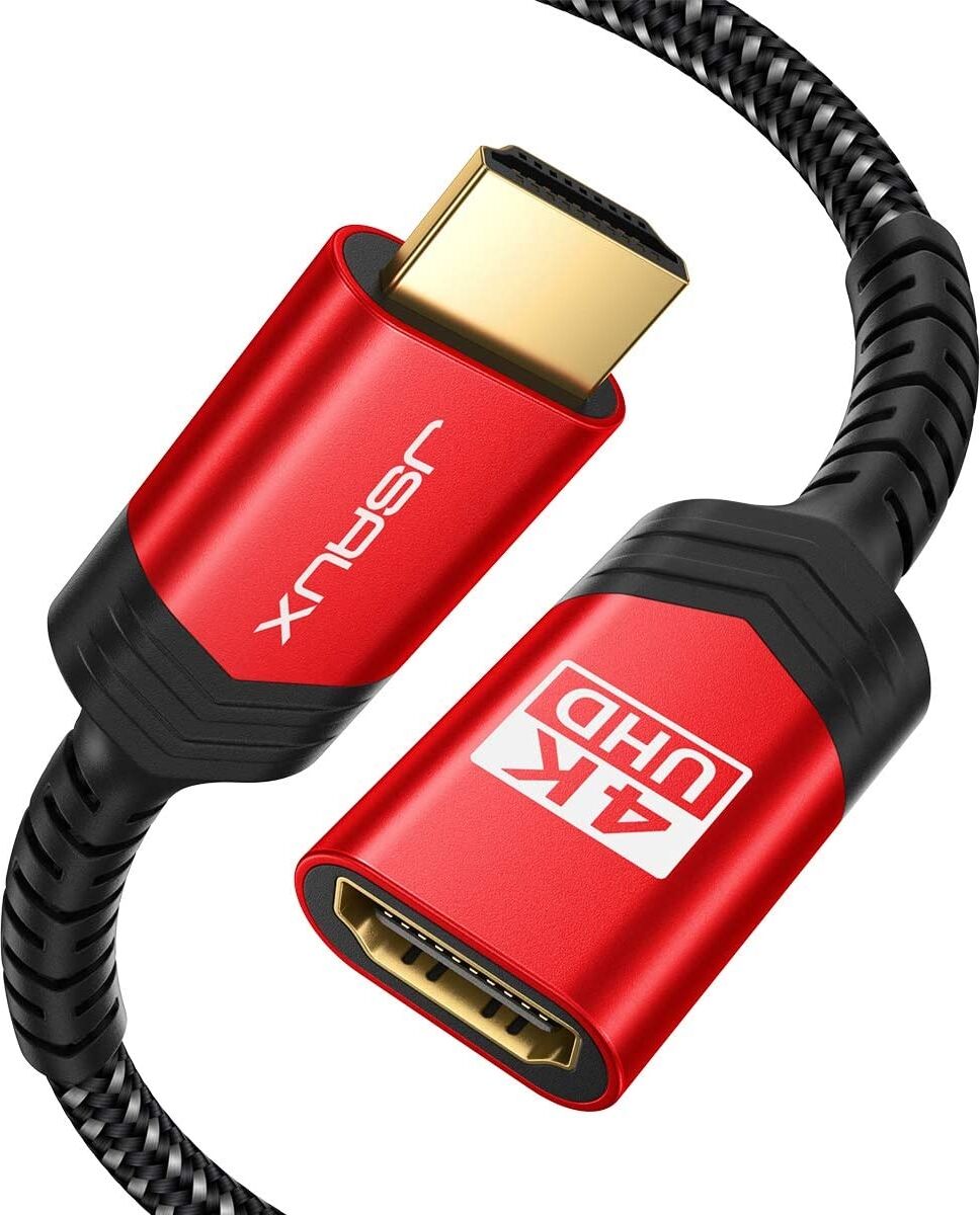 Jsaux HDMI UHD Uzatma Kablosu 4K 60Hz Yüksek Hızlı HDMI Uzatma Kablosu Adaptör Konektörü (Hdr Hdcp 2.2), Roku Tv Streaming Stick, Bluray Player, Hdtv, Laptop ve Pc ile Uyumlu CV0018 3M