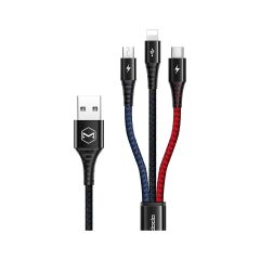 Mcdodo CA-6220 3in1 (Micro-Iphone-Type-C)Data-Şarj Kablosu 2.4A 1.2m-Renkli