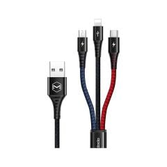 Mcdodo CA-6220 3in1 (Micro-Iphone-Type-C)Data-Şarj Kablosu 2.4A 1.2m-Renkli