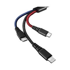 Mcdodo CA-6220 3in1 (Micro-Iphone-Type-C)Data-Şarj Kablosu 2.4A 1.2m-Renkli