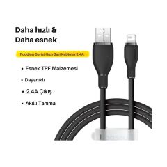 Baseus Ultra Hızlı 1.2mt 2.4A Iphone Şarj Kablosu Iphone 11 12 13 14 Pro Max Şarj Kablo, Akım ve Isı Korumalı