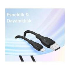 Baseus Ultra Hızlı 1.2mt 2.4A Iphone Şarj Kablosu Iphone 11 12 13 14 Pro Max Şarj Kablo, Akım ve Isı Korumalı