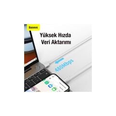 Baseus Süper Şarj 1 Metre USB To Iphone Şarj Kablo Iphone 11 12 13 14 Pro Max Şarj Kablosu