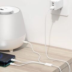 Baseus Superior 3in1 Hızlı Şarj Özellikli USB To M+L+C 3.5A Hızlı Şarj Kablosu iPhone 15 Uyumlu 0.5m.