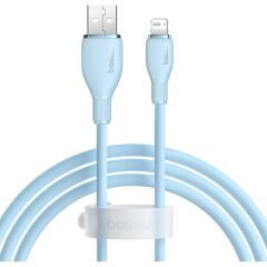 Baseus Pudding Serisi Usb To iPhone uyumlu Lightning USB iPhone Uyumlu 2.4 Amper Hızlı Şarj ve Data Aktarım Kablosu iPhone 14 , 13 ,12 11 ,x , 7 , 8 , 6 uyumlu MAVİ