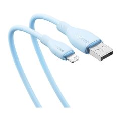 Baseus Pudding Serisi Usb To iPhone uyumlu Lightning USB iPhone Uyumlu 2.4 Amper Hızlı Şarj ve Data Aktarım Kablosu iPhone 14 , 13 ,12 11 ,x , 7 , 8 , 6 uyumlu MAVİ