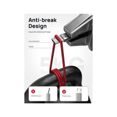 Jsaux Micro USB 2.4A Hızlı Şarj ve Data Kablosu , Android Şarj Cihazı Mikro Usb'den Usb'ye Naylon Örgülü Kablo Samsung Galaxy S6 S7 Edge Note 5, Kindle, Ps4 ve Daha Fazlası ile Uyumlu Kırmızı