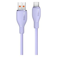 Baseus Pudding Serisi Usb to Type-C kablo 100 Watt 100 WATT Samsung , Huaweii , Xiaomi , Oppo uyumlu 6 AMPER Süper Hızlı Şarj ve Data Aktarım Kablosu MOR