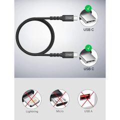 Jsaux Premium Serisi Type-C To Type-C 60W 480 Mbps iPhone 15 serisi , macbook , type-c girişli iPad ile uyumlu. usb-c girişli cihazlar ile uyumlu Şarj ve Data Aktarım Kablosu CC0018 1 Metre Hızlı Şarj