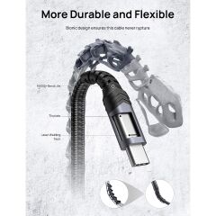 Jsaux Premium UZUN CC0008 60 Watt QC 3 Amper 2 Metre Type-C Süper Hızlı Şarj ve Data Aktarım Kablosu / iPhone 15 - 16 serisi uyumlu