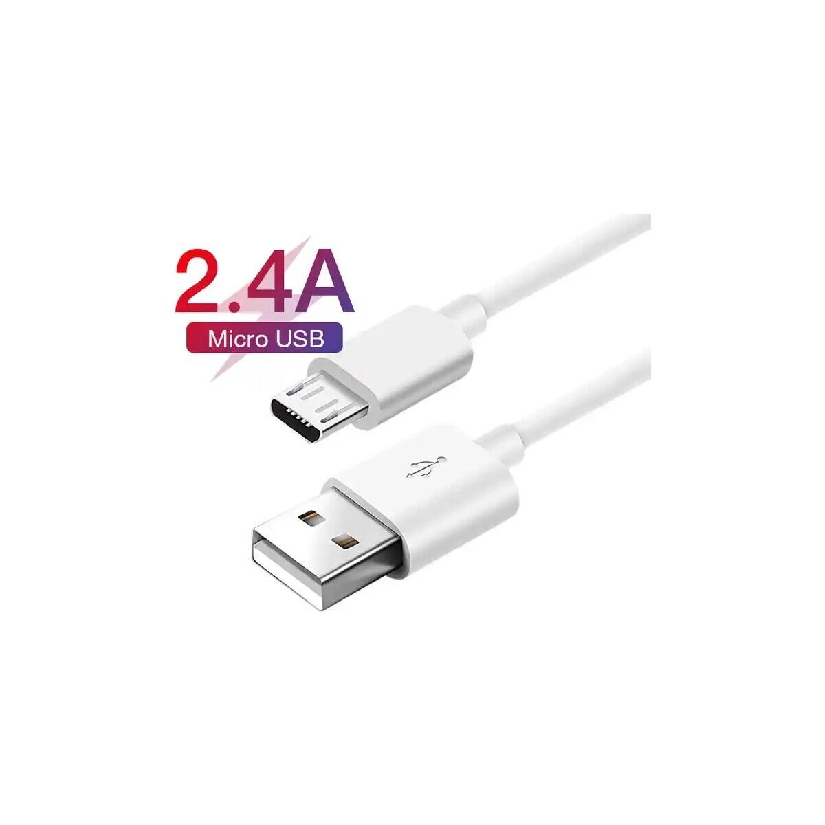 Adaman Premium 0,9 Metre Micro USB Hızlı Şarj ve Data Kablosu 2.4 Amper Beyaz