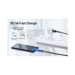 Jsaux Profesyonel Serisi  USB To Type-C 3 Amper Hızlı Şarj ve Data Kablosu 1 Metre iPhone 15 serisi Ve Android Type-C girişli cihazlar ile uyumlu CC0011 Siyah