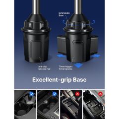 Jsaux Premium Uzayabilir Kollu Araba ve Kamyon Için Magsafe Uyumlu Bardak Içi Telefon Tutucu Üstün N52 Mıknatıslı Iphone, Samsung Galaxy, Google Pixel ile Uyumlu Cep Telefonu Tutucu SP0212