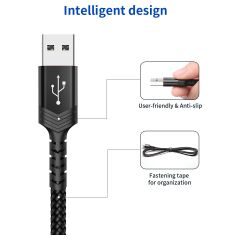 Jsaux Premium Serisi CC0011 3.1A 2 Metre Type-C Hızlı Şarj ve Data Aktarım Kablosu Örgülü Kablo Galaxy S20 S10 S9 S8 Plus Note 10 9 8,ps5 ve Type-C Girişli Cihazlar ile Uyumlu Şarj Cihazı Kablosu