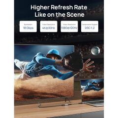 Jsaux CV0048 0.2 mt Displayport HDMI Adaptörü 1080P @60Hz Altın Kaplama Dp , Displayport To HDMI Dönüştürücü Naylon Örgülü Hp, Hdtv, Thinkpad, Monitör, Projektör, Masaüstü, Vb. ile Uyumlu