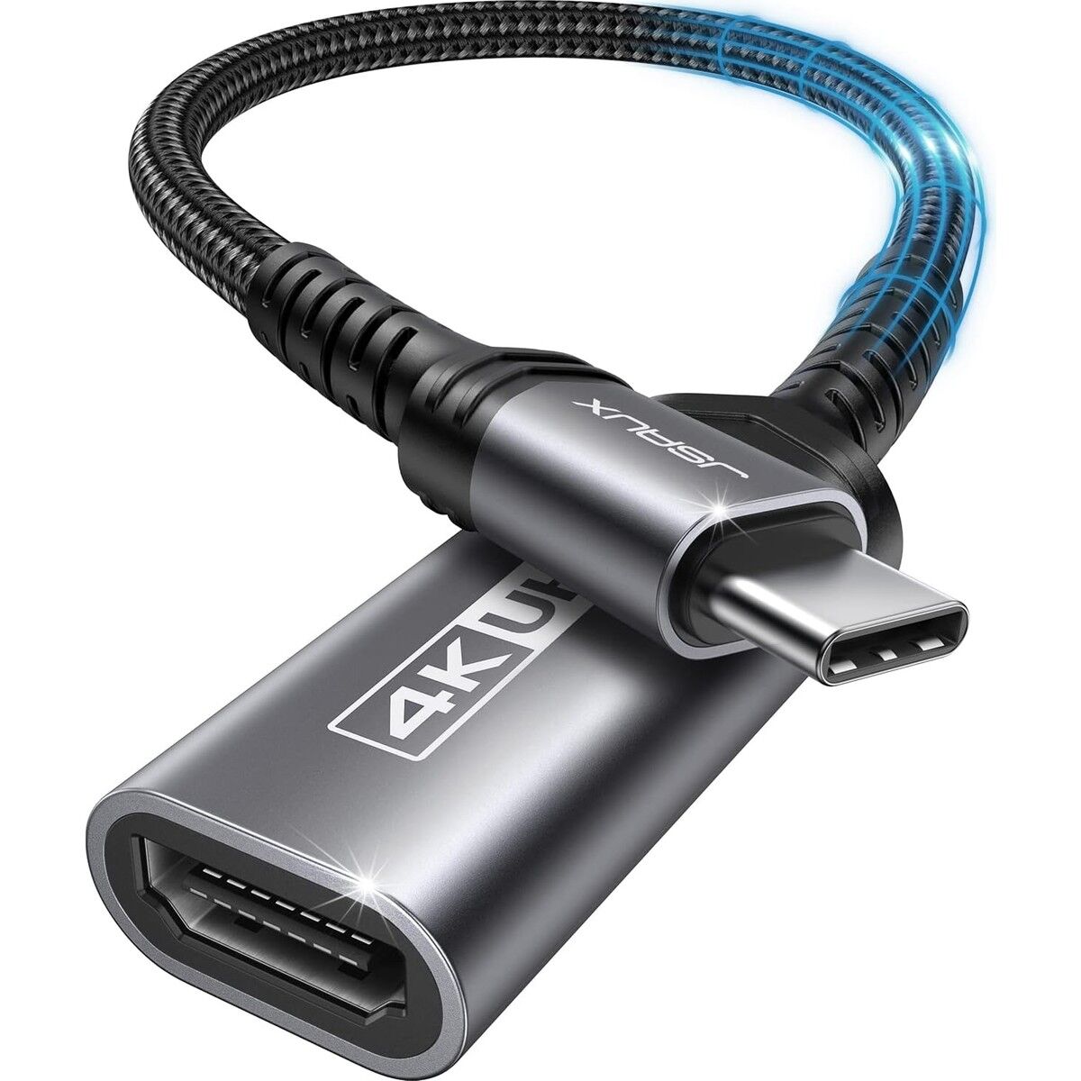Jsaux CV0049 USB C To HDMI Adaptörü, 4K USB Type-C - HDMI Adaptörü [thunderbolt 3 Uyumlu] iPhone 16 ve 15 Serisi Uyumlu MacBook Pro/air , Samsung Galaxy S21 S20 Ultra S10 S9 S8, Dell Xps 15 Uyumlu