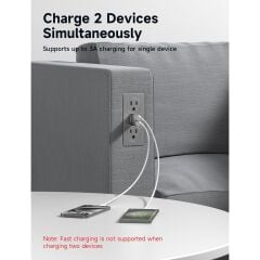 Jsaux DC0011 USB Veri Engelleyici Şeffaf 2'si 1 Arada Hızlı Şarj Usb-A To  Usb-A ve Usb-C Veri Engelleyici Sadece Şarj Için, Juice Jacking'e Karşı Koruma , Korsanlığı Reddeder, Güvenli Şarj Desteği