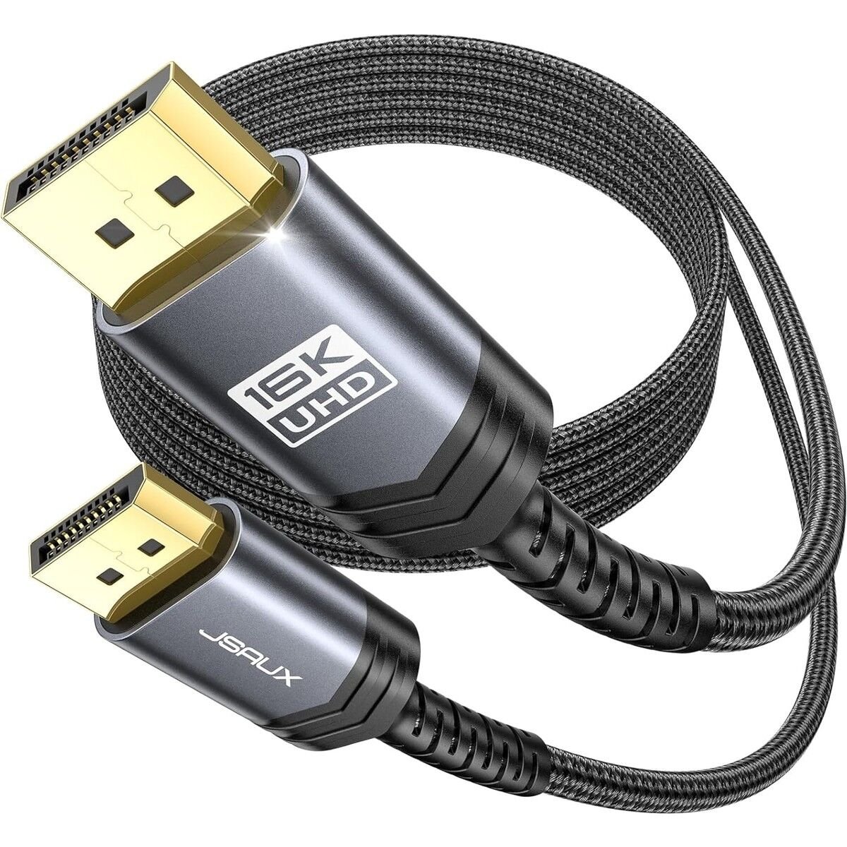 Jsaux Displayport UHD Kablosu Dp 2.1 Kablosu 16K @60Hz 8K@120Hz 4K@240Hz 80 Gbps Dp1.4/dp1.2 ile Geriye Dönük Uyumlu Displayport 2.1 Kablosu Monitör Dizüstü Bilgisayar Grafiklerle Uyumlu CV0068