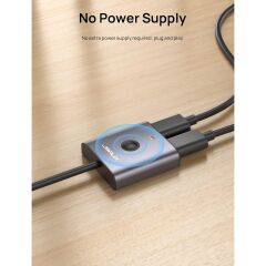 Jsaux 4K@60Hz HDMI Ayırıcı 1in2 Çıkış, 1.3ft HDMI Kablosu Çift Yönlü Aluminyum HDMI Anahtar Ayırıcı 2 In 1/1 In 2, Blu-Ray Oynatıcı, Roku, Tv Stick, Switch, Xbox, Ps4, Hdtv Için 4K 3D Desteği DV0011