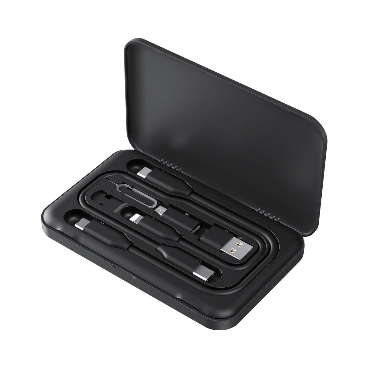 Jsaux Urbankit Pro 6in1 Profesyonel Seyehat Kiti Mfi Lisanslı Type-C To Ip ve 100W Type-C To Type-C Kablolu Dijital Saklama Kutusu Sd Tf Kart Yuvası Telefon Kablosu Dönüştürücü ve Aparat Seti DB02