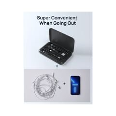 Jsaux Urbankit Pro 6in1 Profesyonel Seyehat Kiti Mfi Lisanslı Type-C To Ip ve 100W Type-C To Type-C Kablolu Dijital Saklama Kutusu Sd Tf Kart Yuvası Telefon Kablosu Dönüştürücü ve Aparat Seti DB02
