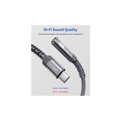 Jsaux Usb-C Type-C To 3,5 mm Kulaklık Jack Hifi Adaptörü USB C - Aux Ses Dönüştürücü Kulaklık Aparatı Kablosu Samsung Galaxy S23 S23+ S23 Ultra S22 S21 S20 Plus/ultra, iPad Pro, MacBook Uyumlu CM0011