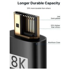 Jsaux 8k UHD Uzun HDMI Kablosu 48GBPS Yüksek Hızlı HDMI 2.1 Örgülü Oyuncu Kablo 4K 120Hz 144Hz 8k 60Hz Dinamik Hdr Dts:x 1080P 3D Earc Dizüstü Bilgisayar UHD Tv Oyun Monitörü Ps5 Ps4 Uyumlu CV0011