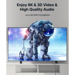 Jsaux 8k UHD Uzun HDMI Kablosu 48GBPS Yüksek Hızlı HDMI 2.1 Örgülü Oyuncu Kablo 4K 120Hz 144Hz 8k 60Hz Dinamik Hdr Dts:x 1080P 3D Earc Dizüstü Bilgisayar UHD Tv Oyun Monitörü Ps5 Ps4