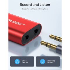 JSAUX Harici Stereo Ses Kartı, Windows, MAC, PC, Dizüstü Bilgisayar, Masaüstü Bilgisayarlar, PS3, PS5 ile Uyumlu USB - 5,4 mm Jack Ses Adaptörü CM0025