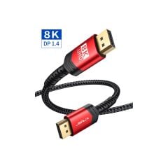 Jsaux 8k UHD Displayport Oyuncu Kablosu Dp Kablosu 8K@60Hz 2K@240Hz 4K@144Hz 32.4gbps Ekran Bağlantısı Kablosu 1.4 Dp - Dp Kablosu Oyun Için Uyumlu Dizüstü Tv Pc Bilgisayar Monitörü Uyumlu CV0001