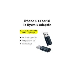 Baseus USB 3.1 To Type-C Dönüştürücü Adaptör Mini Otg Baseus Ingenuity Series ZJJQ000103
