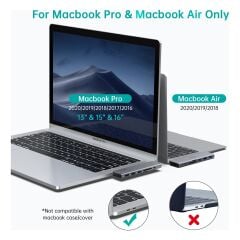 Choetech 7 In 1 Type C Çevirici Macbook Çoklayacı Adaptör Gri M23