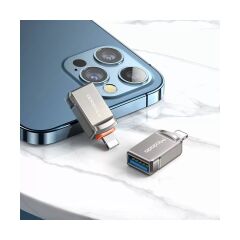 Mcdodo Ot-8600 Usb'Den Lightning'E Dönüştürücü Soket-Gri