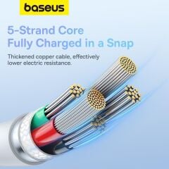 Baseus Pudding Serisi İPhone 14 13 12 11 x 7 8 Serileriyle Uyumlu 20W Hızlı Şarj ve Data Aktarım Kablosu