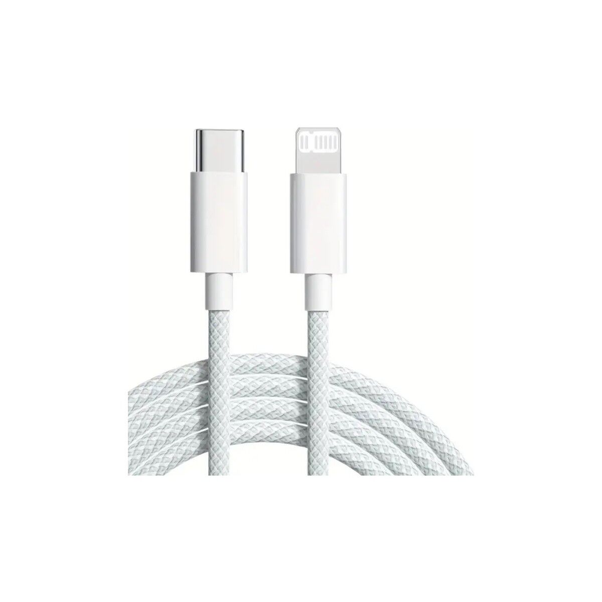 Adaman Type-C To iPhone Uyumlu Hızlı Şarj ve Data Kablosu Örgülü Kablo iPhone 14 13 12 11 x 7 8 Serileriyle Uyumlu Beyaz