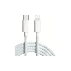 Adaman Type-C To iPhone Uyumlu Hızlı Şarj ve Data Kablosu Örgülü Kablo iPhone 14 13 12 11 x 7 8 Serileriyle Uyumlu Beyaz