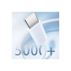 Adaman Type-C To iPhone Uyumlu Hızlı Şarj ve Data Kablosu Örgülü Kablo iPhone 14 13 12 11 x 7 8 Serileriyle Uyumlu Beyaz