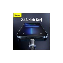 Baseus 1.2m 2.4A Ultra Hızlı Iphone Lightning Şarj ve Data Kablosu Iphone 14,13,12 Şarj Kablosu