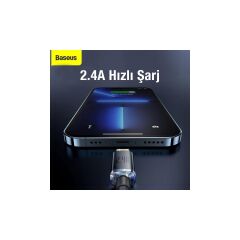 Baseus 1.2m 2.4A Ultra Hızlı Iphone Lightning Şarj ve Data Kablosu Iphone 14,13,12 Şarj Kablosu