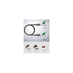 Jsaux 60W 100CM USB C To USB C Type-C Kablo iPhone 16/16 Plus/16 Pro/16 Pro Max, iPhone 15, Galaxy S24/S23/S22, Car Play, Macbook, iPad Pixel-Grey ile Uyumlu Usbc Type C Hızlı Şarj Data Kablosu CC0018