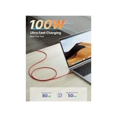 Jsaux Usb C - Usb C Kablosu 100WATT 5 Amper Type-C Süper Hızlı Şarj ve Data Kablosu CC00202K2