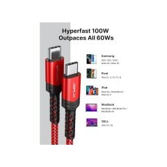 Jsaux Usb C - Usb C Kablosu 100WATT 5 Amper Type-C Süper Hızlı Şarj ve Data Kablosu CC00202K2